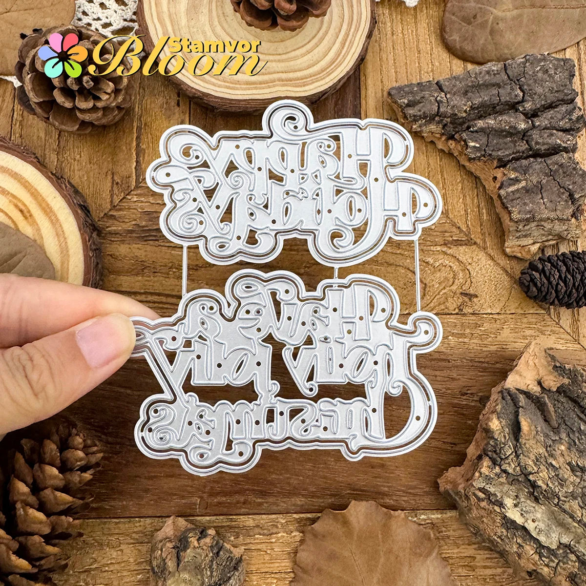 Snijmal kerst winter lagen titel – metalen snijvorm voor kaarten en scrapbooking