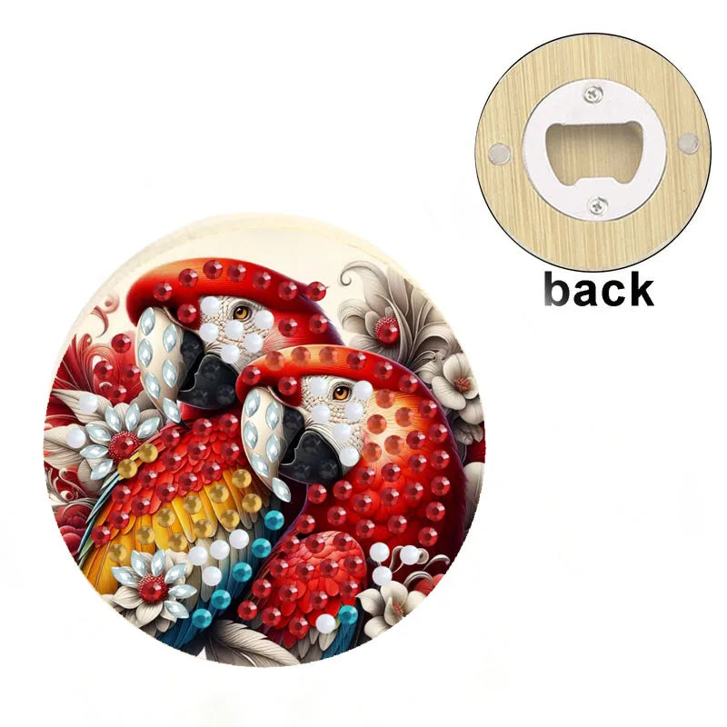 Diamond Painting Flesopener Rond Hout Strass Decoratief