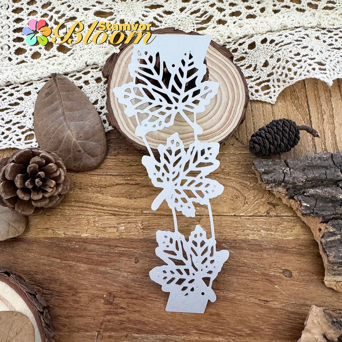 Snijmal Herfstbladeren Rand – Decoratieve Metaalmal voor Kaarten en Scrapbooking