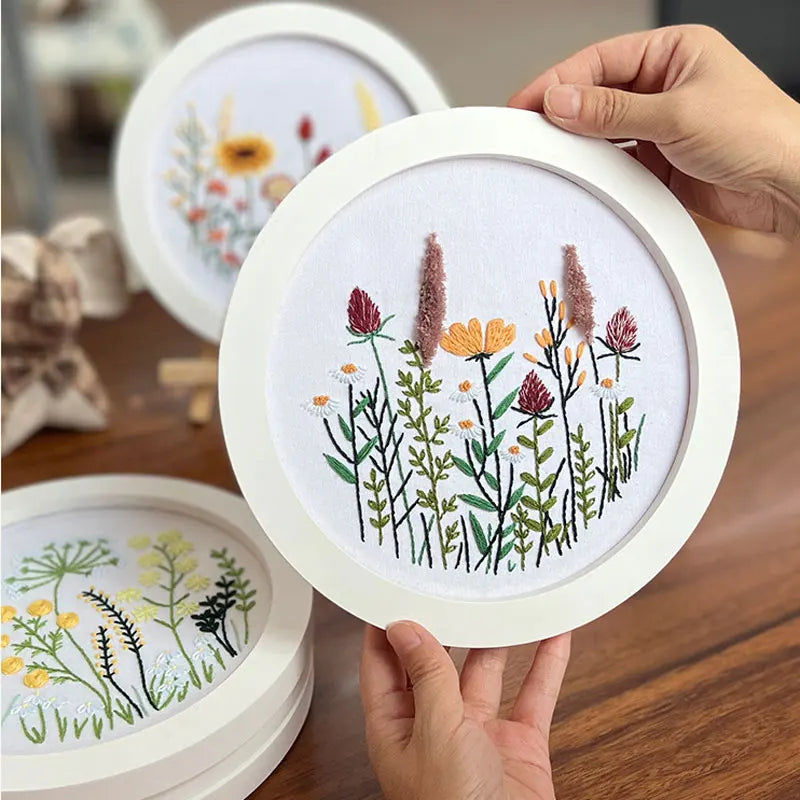 Borduurpakket Rond met Bloemenpatroon voor Beginners en Gevorderden