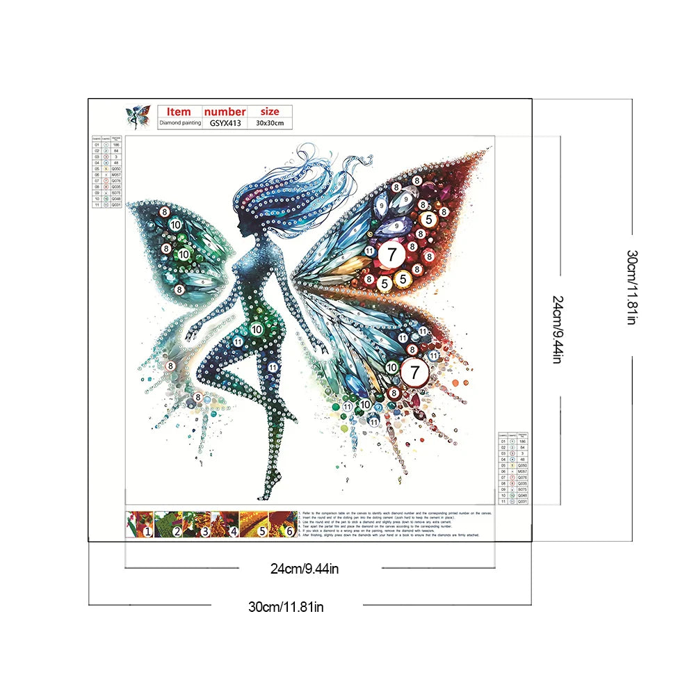 Special Diamond Painting op canvas Dame 30x30cm Speciale Steentjes - GSYX422