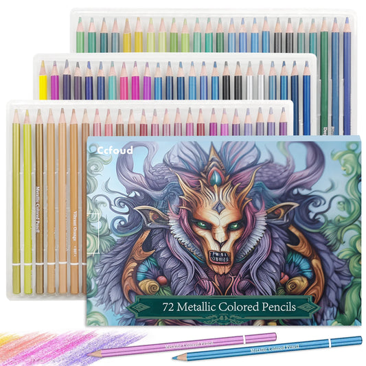 Kleurpotloden set Metallic 72 stuks zachte kern kleurrijk
