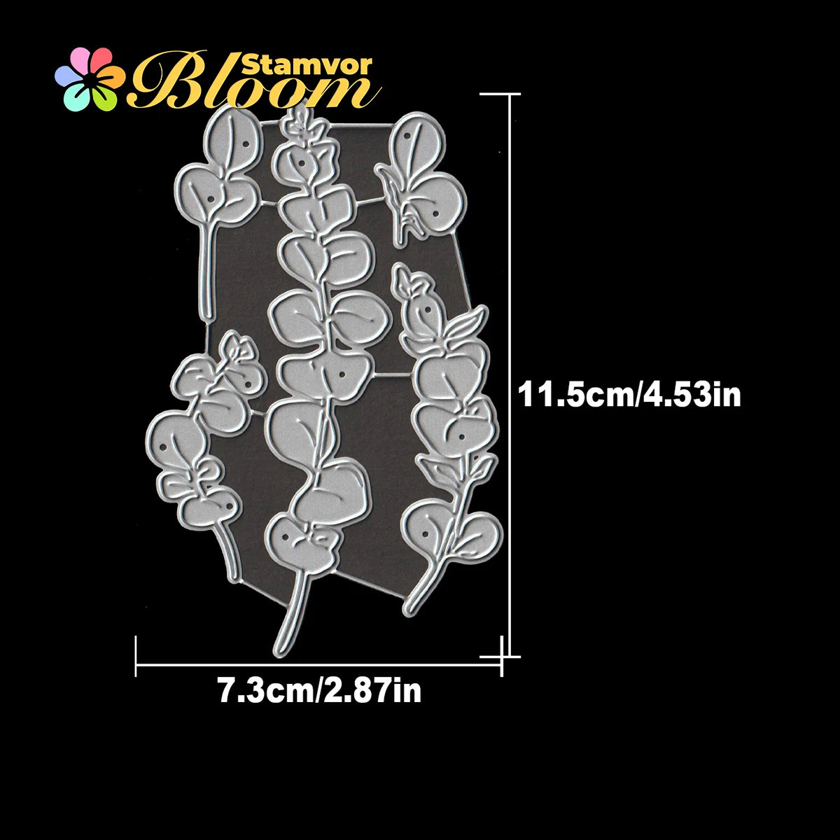Metalen snijmal eucalyptus takjes en bladeren sierlijk design
