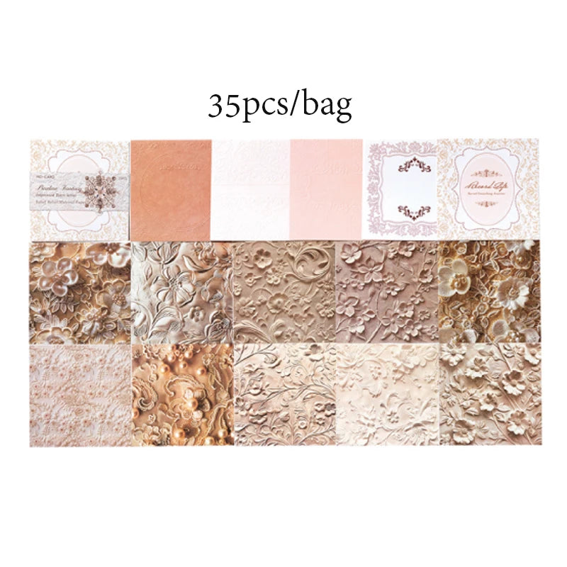 Papier voor kaarten maken en scrapbook vintage reliëf set