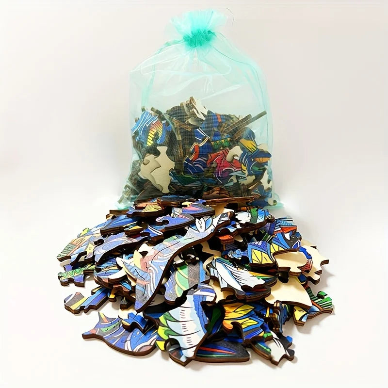 Houten figuren puzzel Rainbow Katten