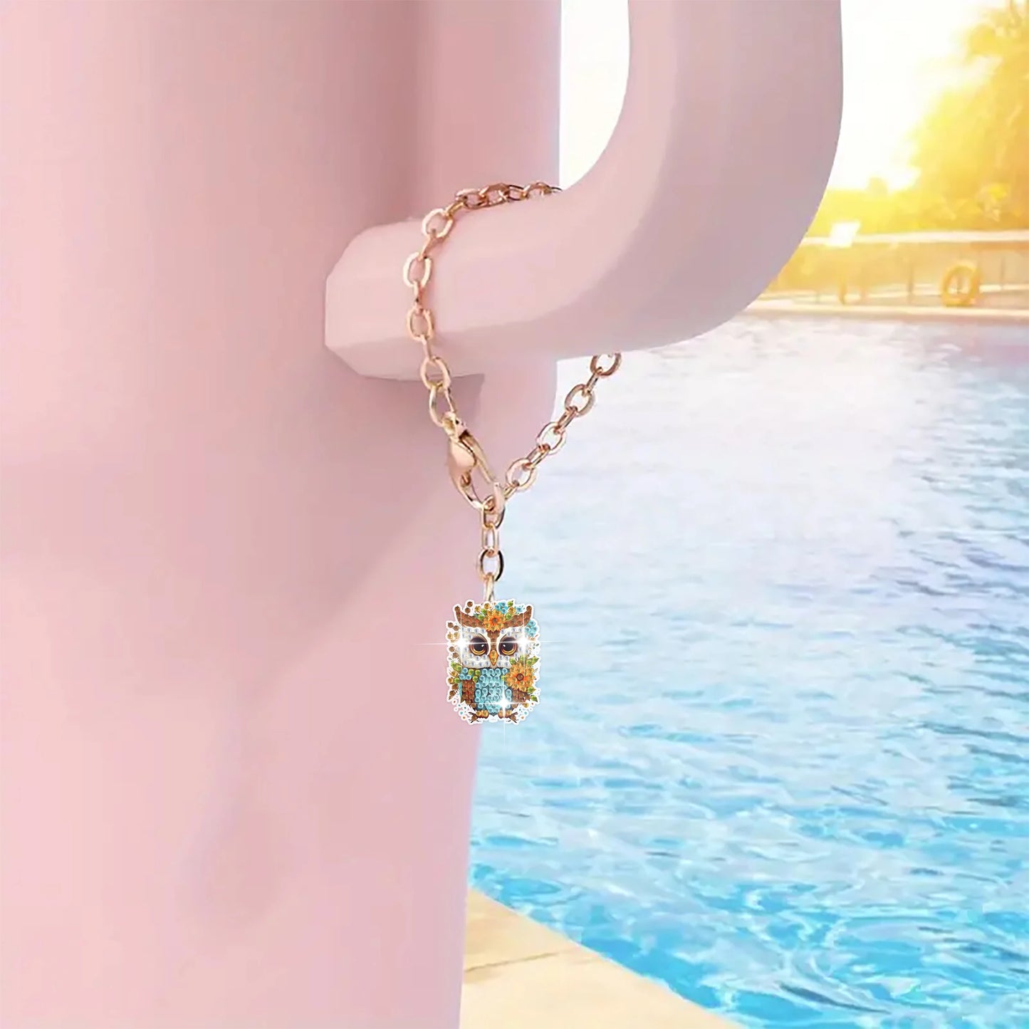 Diamond Painting Sleutelhanger set Uilen 6 stuks Acryl Hangers