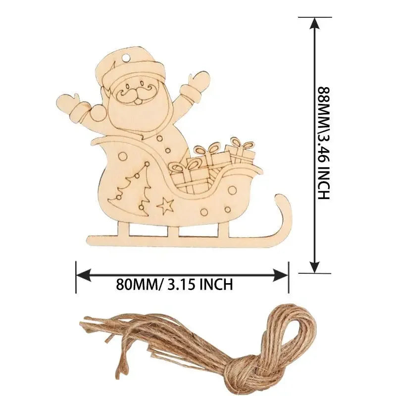 Houten figuur om zelf te kleuren/schilderen kerstboom hanger decoratie