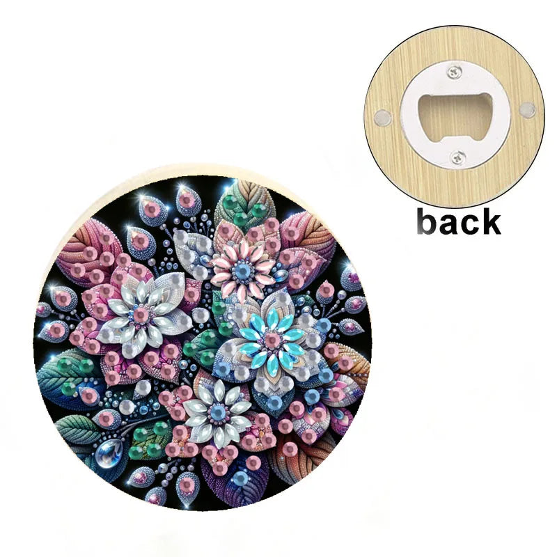 Diamond Painting Flesopener Houten Rond Bieropener Decoratief