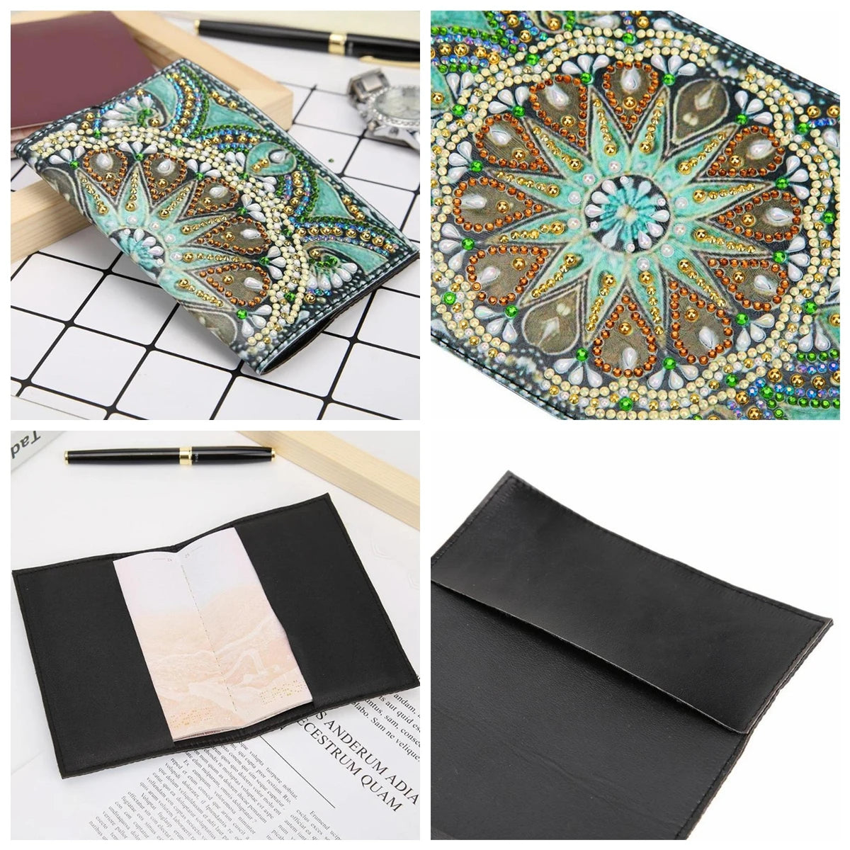 Diamond Painting Paspoort mapje Mandala PU leer houder