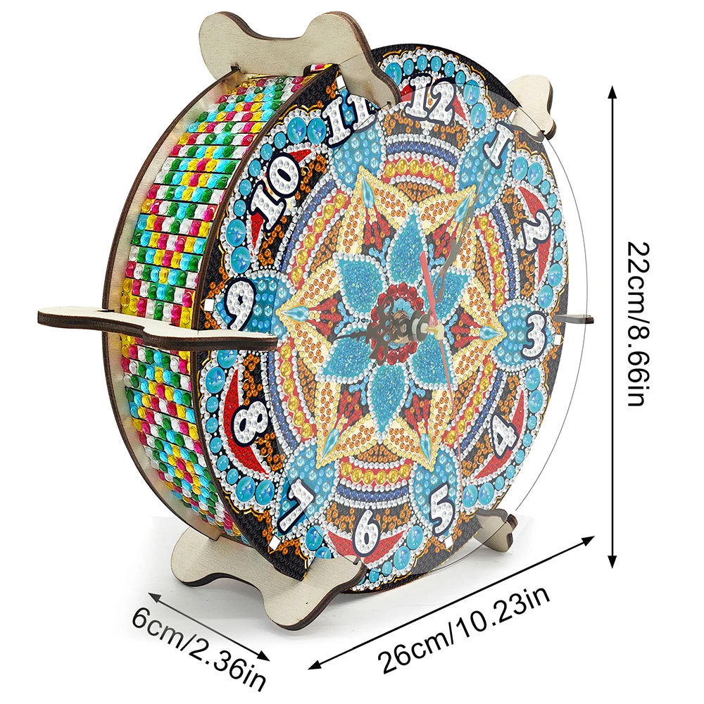 Diamond Painting Klok Mandala Crystal Art Mozaïek Wanddecoratie