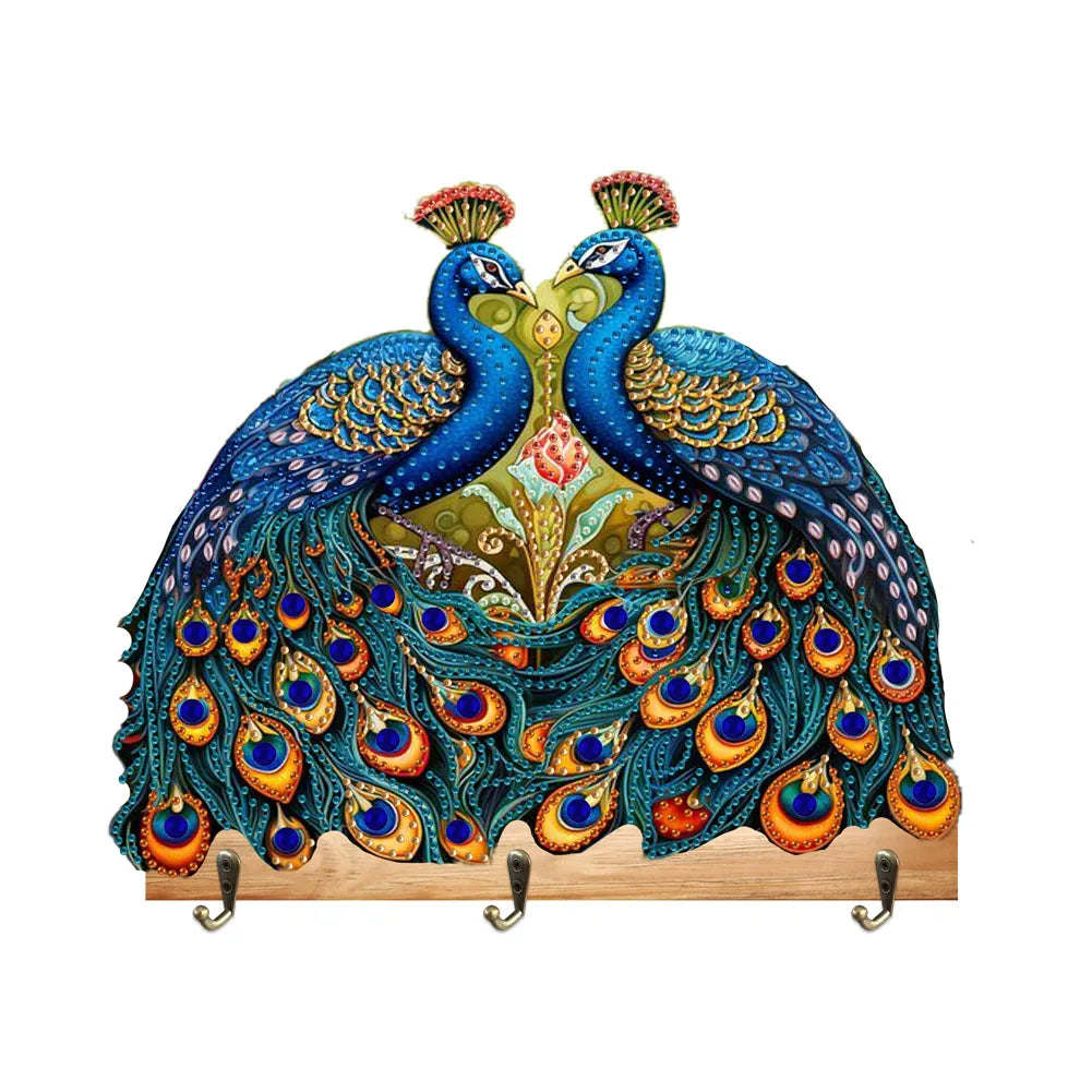 Diamond Painting Kapstok/Sleutelrek met Dieren Design Wandrek