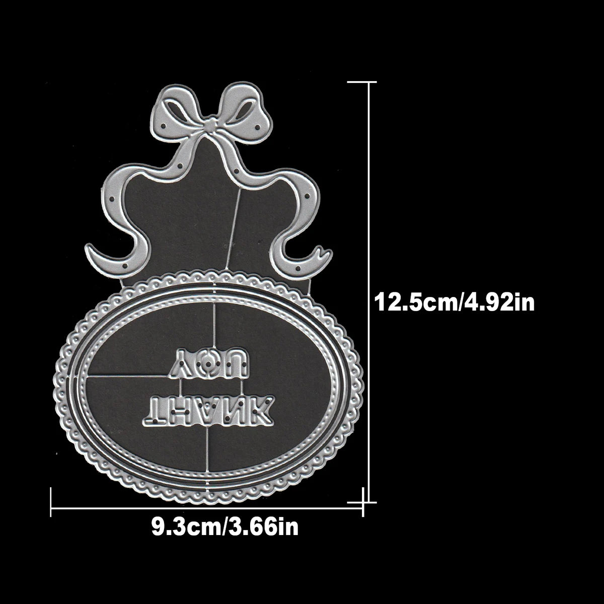 Snijmal Kant Ovale Tags met Strik en Bedankt Tekst