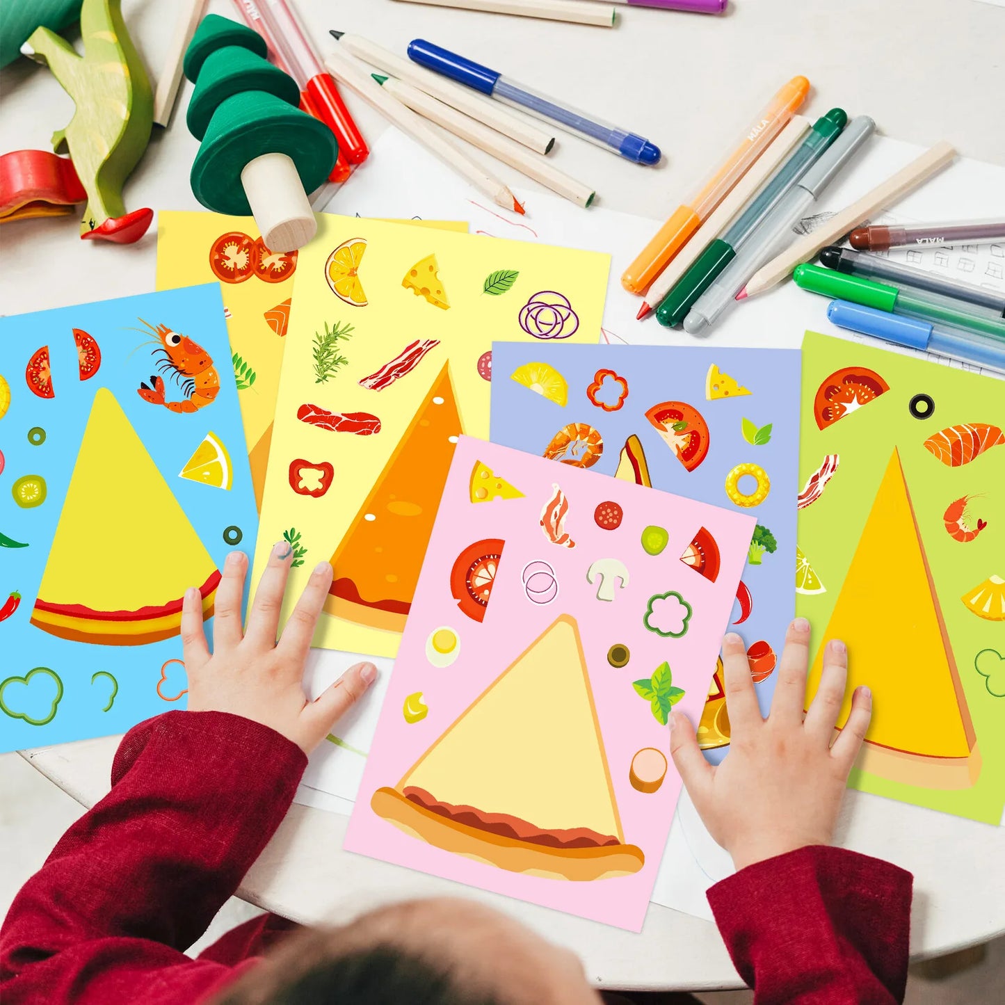 Sticker pret voor kinderen met creatieve puzzelstickers set