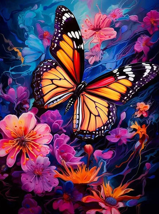 Diamond Painting Dieren - Kleurrijk Dier 30x40 cm Rond - Vlinder