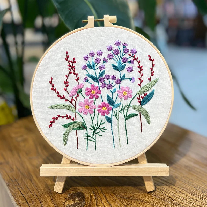 Borduurpakket Rond met Bloemenpatroon voor Beginners en Gevorderden