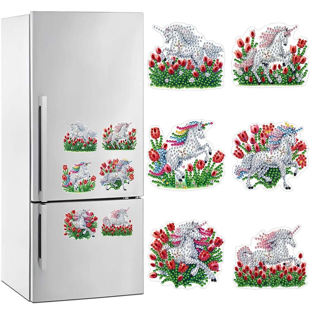 Diamond Painting Magneten – Bloemen en Cartoon Designs voor Koelkastdecoratie