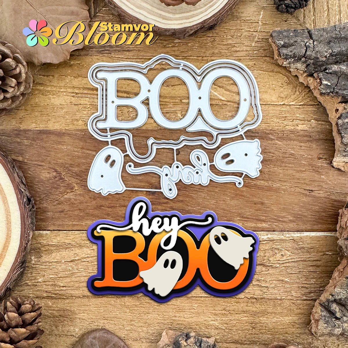 Snijmal Halloween BOO spook tekst metaal snijvormen