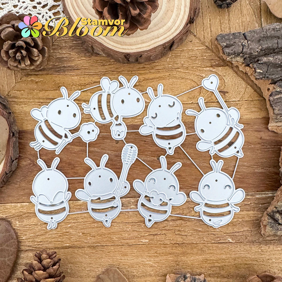 Metalen snijmal Lovely Busy Bees voor scrapbooking en embossing