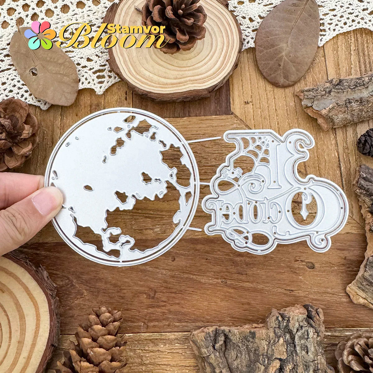 Metalen snijmal spinnenweb en maan lagen voor scrapbooking