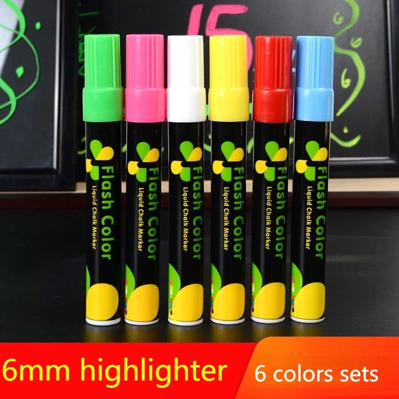 Stiften set 8 kleuren uitwisbare fluorescerende markers voor LED schrijfbord