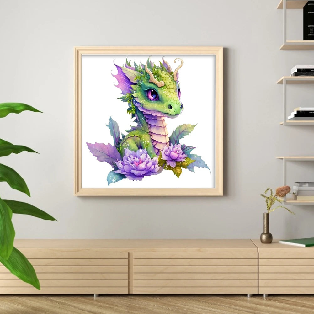 Borduurpakket dieren serie 20x20 cm met voorgedrukte canvas en katoendraad