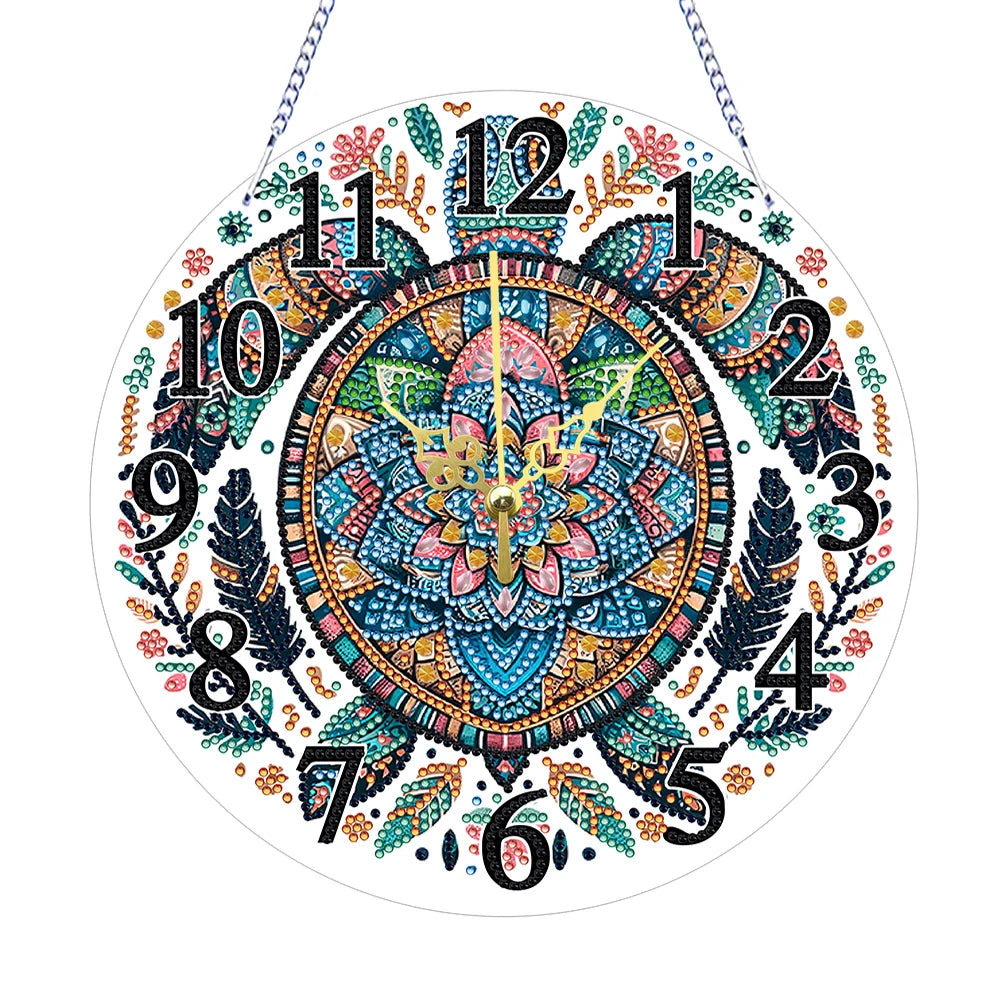 Diamond Painting Klok Mandala Acryl Special Shaped Wanddecoratie