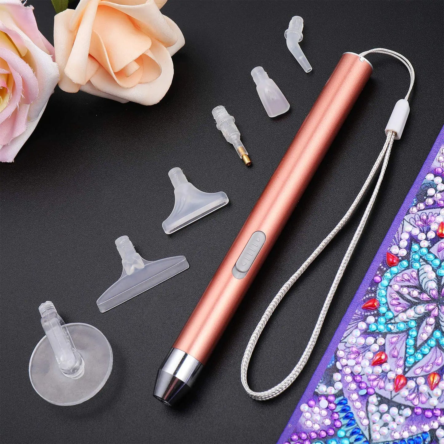 Diamond Painting Pen met verlichting - USB oplaadbaar met opzetstukken
