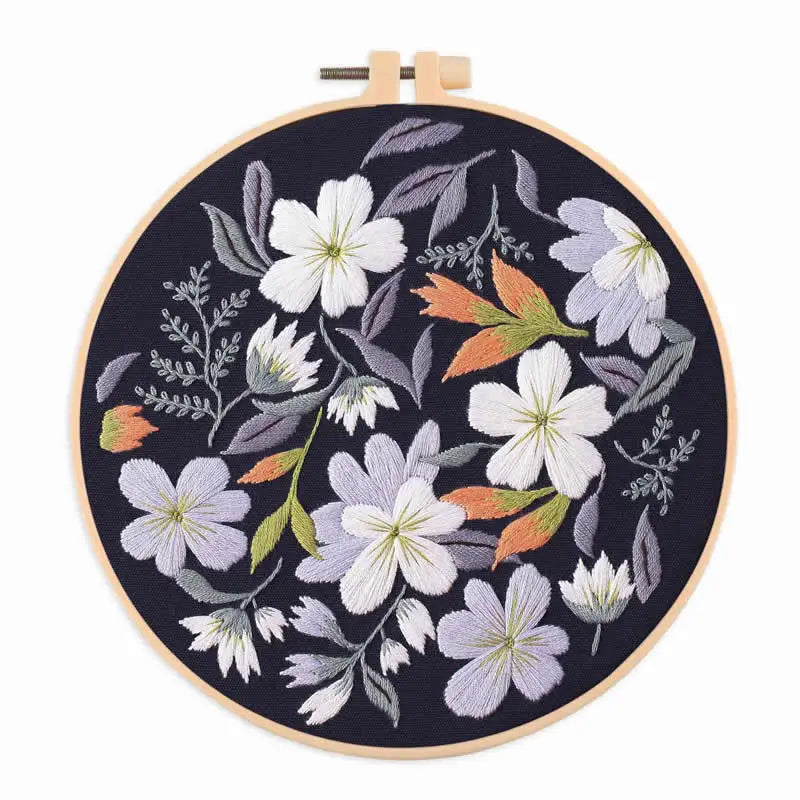 Borduurpakket rond Bloemen Borduren voor Beginners met Volledig Patroon