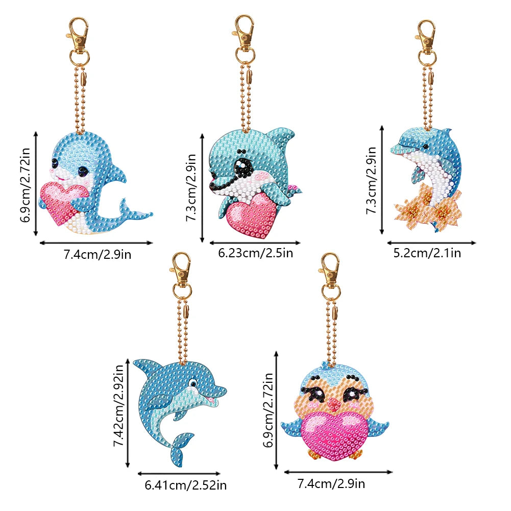 Diamond Painting Sleutelhanger set - Dubbelzijdig te beplakken (5-10 stuks)