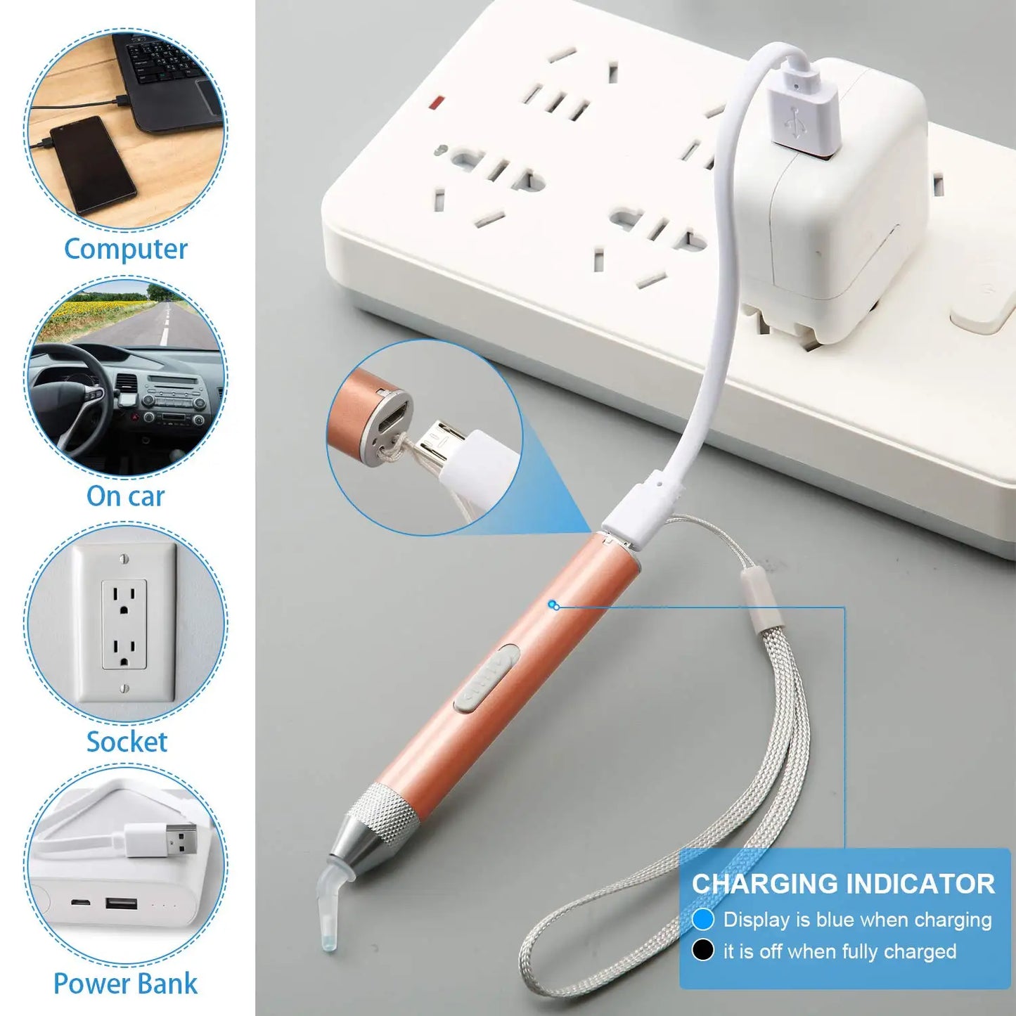 Diamond Painting Pen met verlichting - USB oplaadbaar met opzetstukken