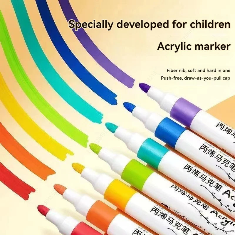 Stiften set acrylverf markers 12-80 kleuren voor steen, glas, hout en keramiek