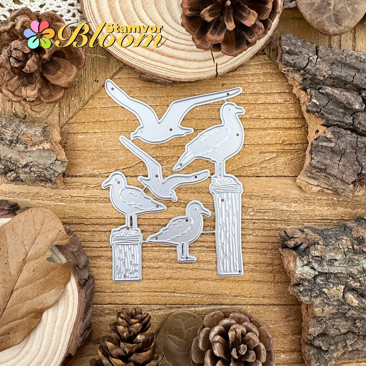 Snijmal schattige zeemeeuwen voor kaarten en scrapbooking