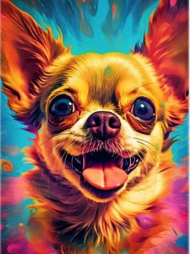 AB Diamond Painting met Fairy dust steentjes Chihuahua