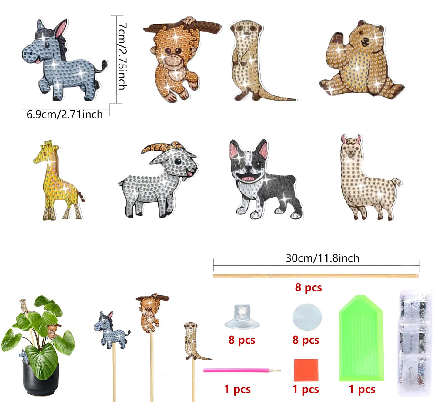 Diamond Painting Plantenstekers voor Bloempotten en Interieurdecoratie
