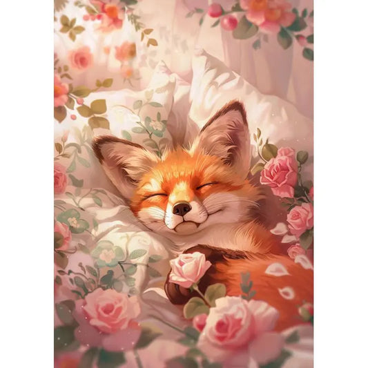 Schilderen op nummer Dieren - Schattig vosje op canvas met of zonder frame - 9958303