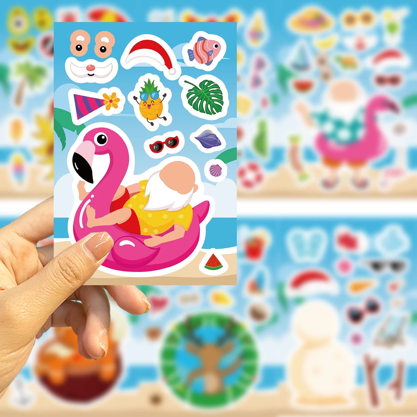 Sticker pret voor kinderen - Maak je eigen dieren gezichten set