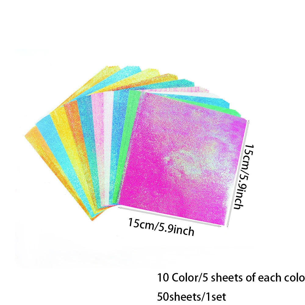 Papier voor kaarten maken en scrapbook glitter origami papier 15 x 15 cm