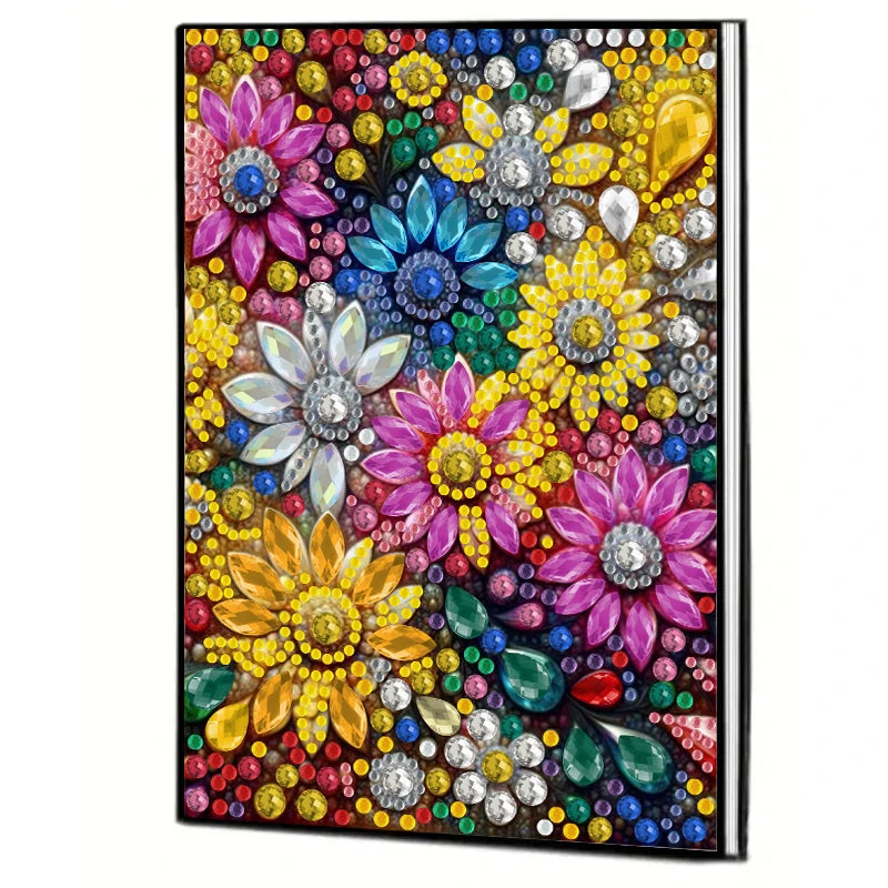 Diamond Painting Notitieboekje Bloemen PU Leer Strass Dagboek
