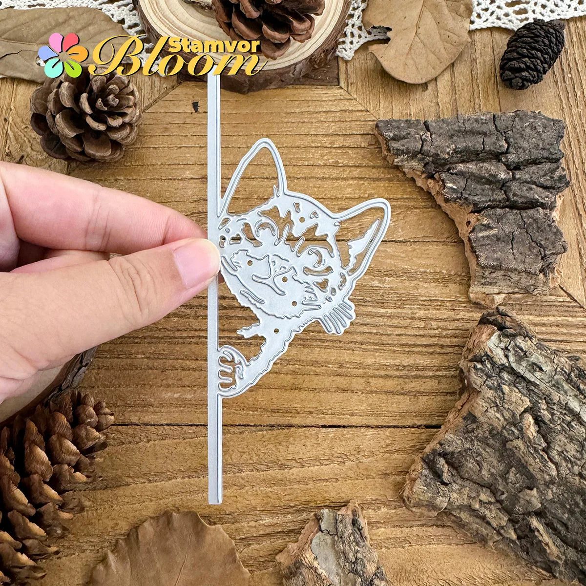 Snijmal Schattige Verstopte Kat Rand Metalen Snijmal