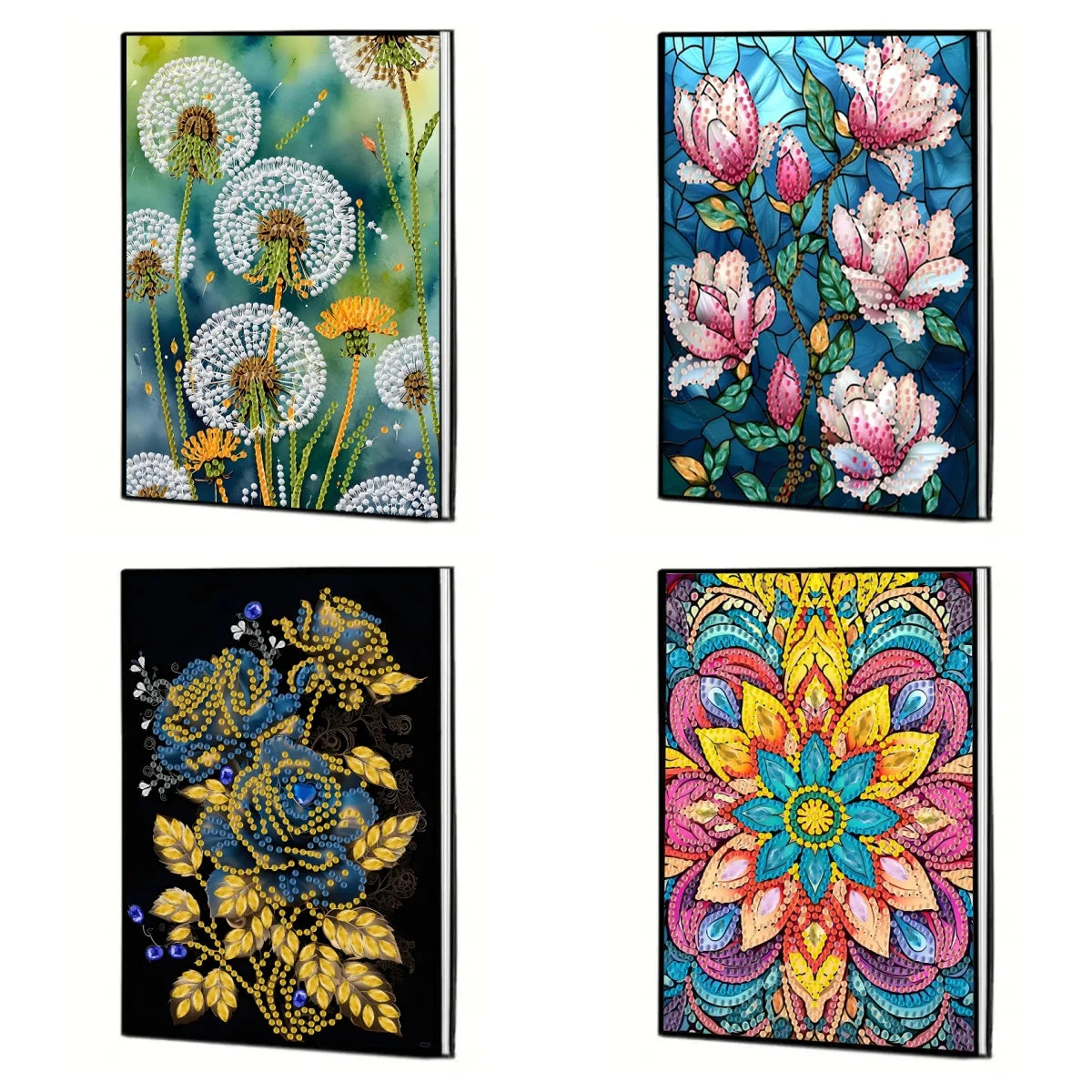 Diamond Painting Notitieboekje met Bloemen PU Leer Cadeau