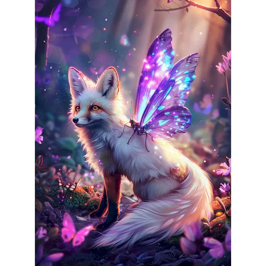 Schilderen op nummer Dieren - Schattig vosje op canvas met of zonder frame - 9959296