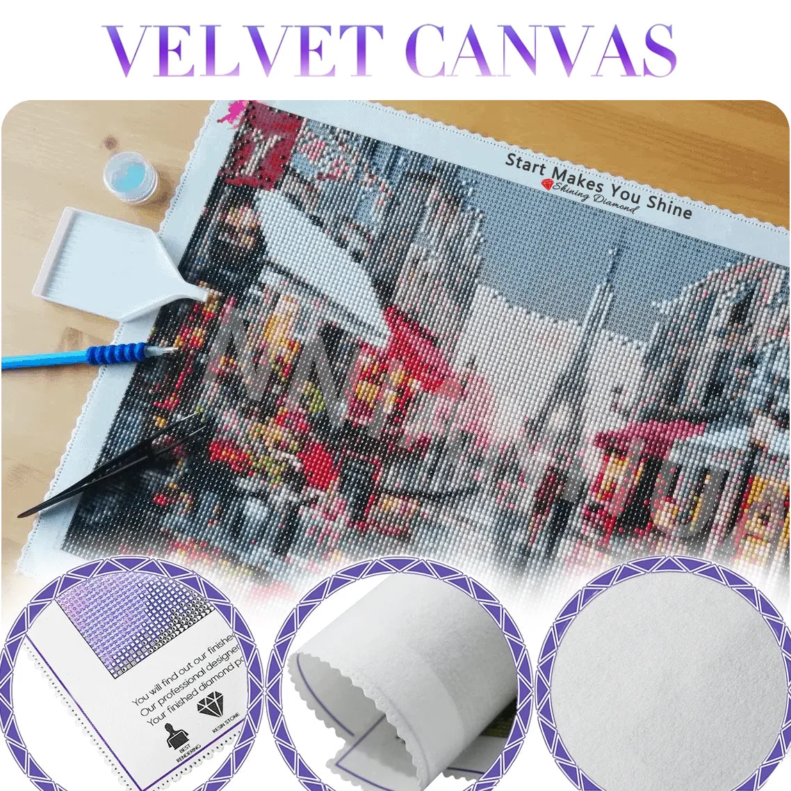 AB Diamond Painting op canvas – Fairy Dust Rozentuin met Koets en Beer
