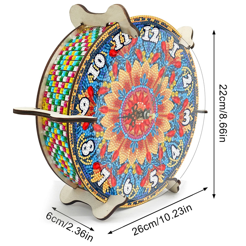 Diamond Painting Klok Mandala Crystal Art Mozaïek Wanddecoratie