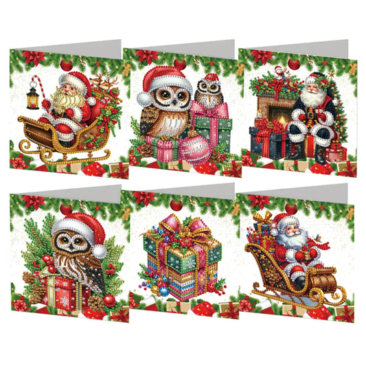 Diamond Painting Kerstkaarten set – 6 stuks creatieve kerstkaarten kit