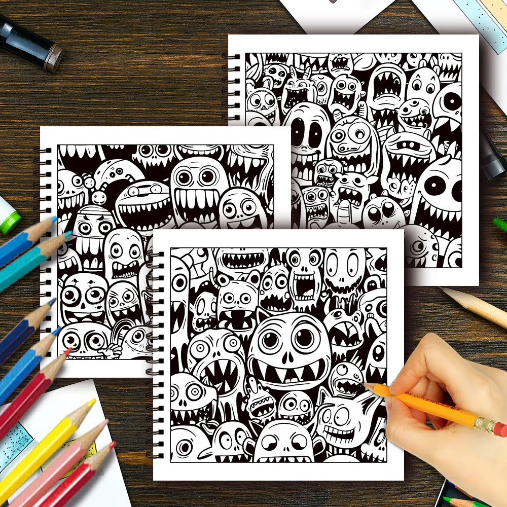 Kleurboek voor volwassenen en tieners – Spiraalgebonden creatief tekenboek met dik papier