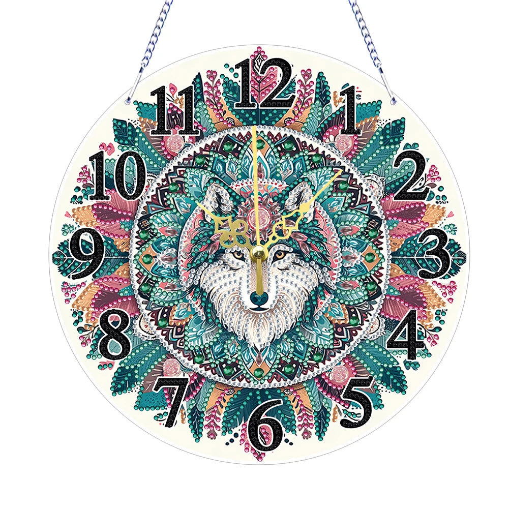Diamond Painting Klok Mandala Acryl Special Shaped Wanddecoratie
