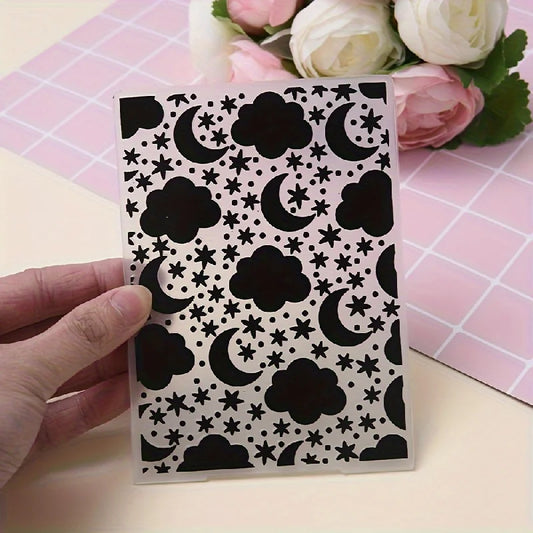 Embossing folder maan wolk en ster – 3D reliëf voor kaarten en scrapbooking