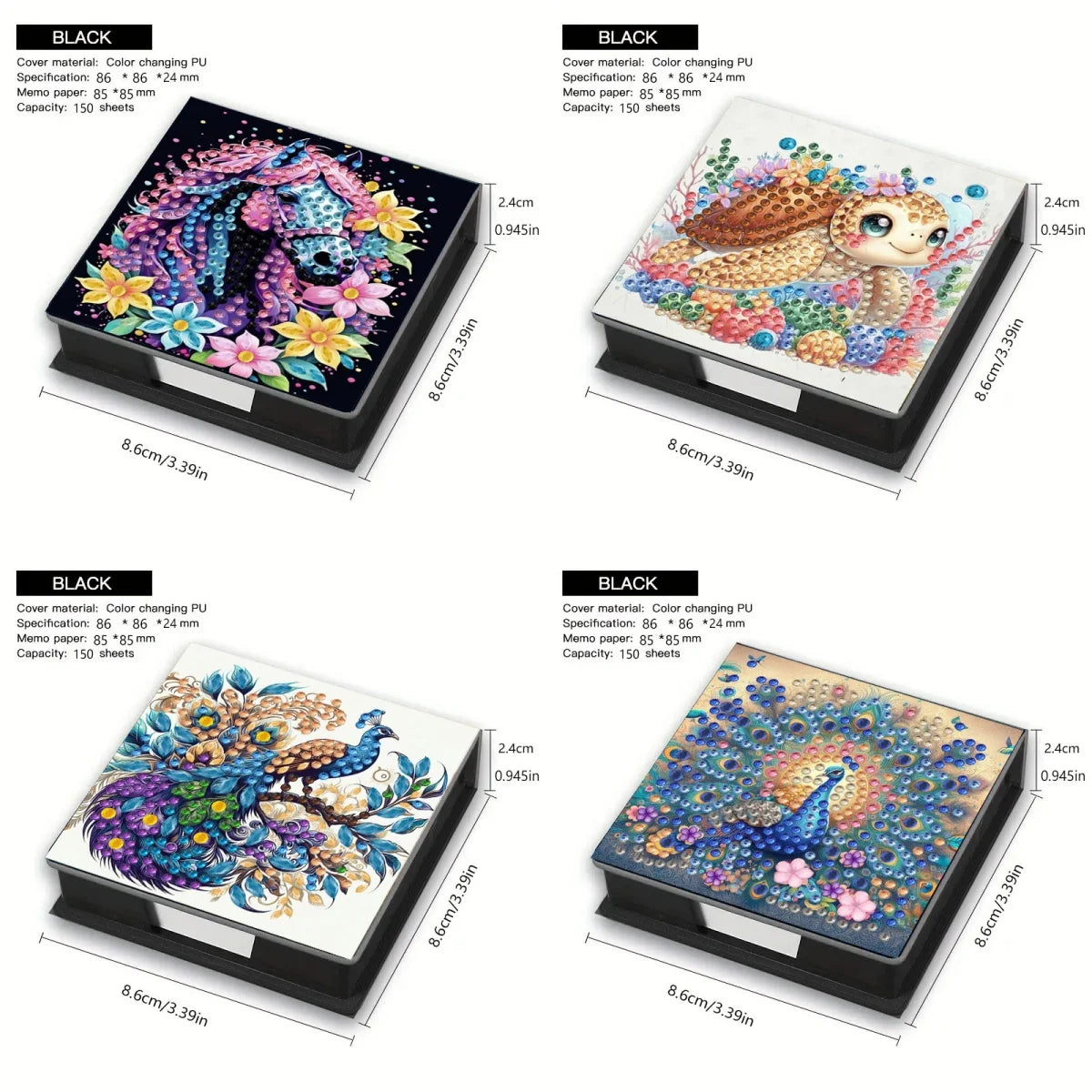 Diamond Painting opbergdoos met onder anderen pauwdesign – stijlvol en praktisch