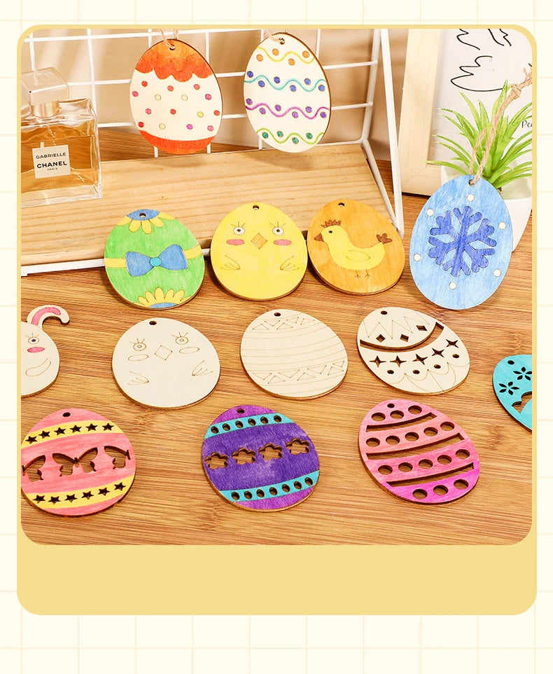 Houten Paas figuur om zelf te kleuren/schilderen – Houten eieren set