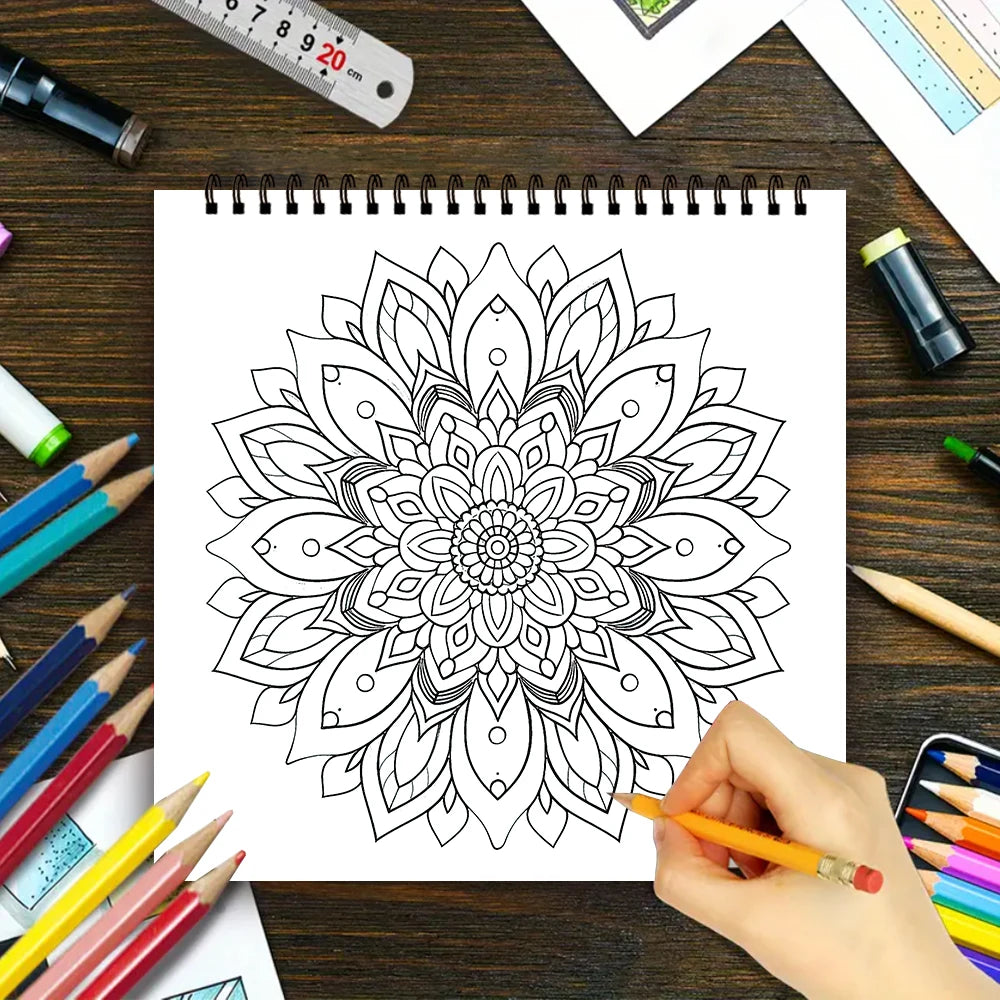 Kleurboek voor volwassenen en tieners – 30 vellen dik papier met spiraalbinding
